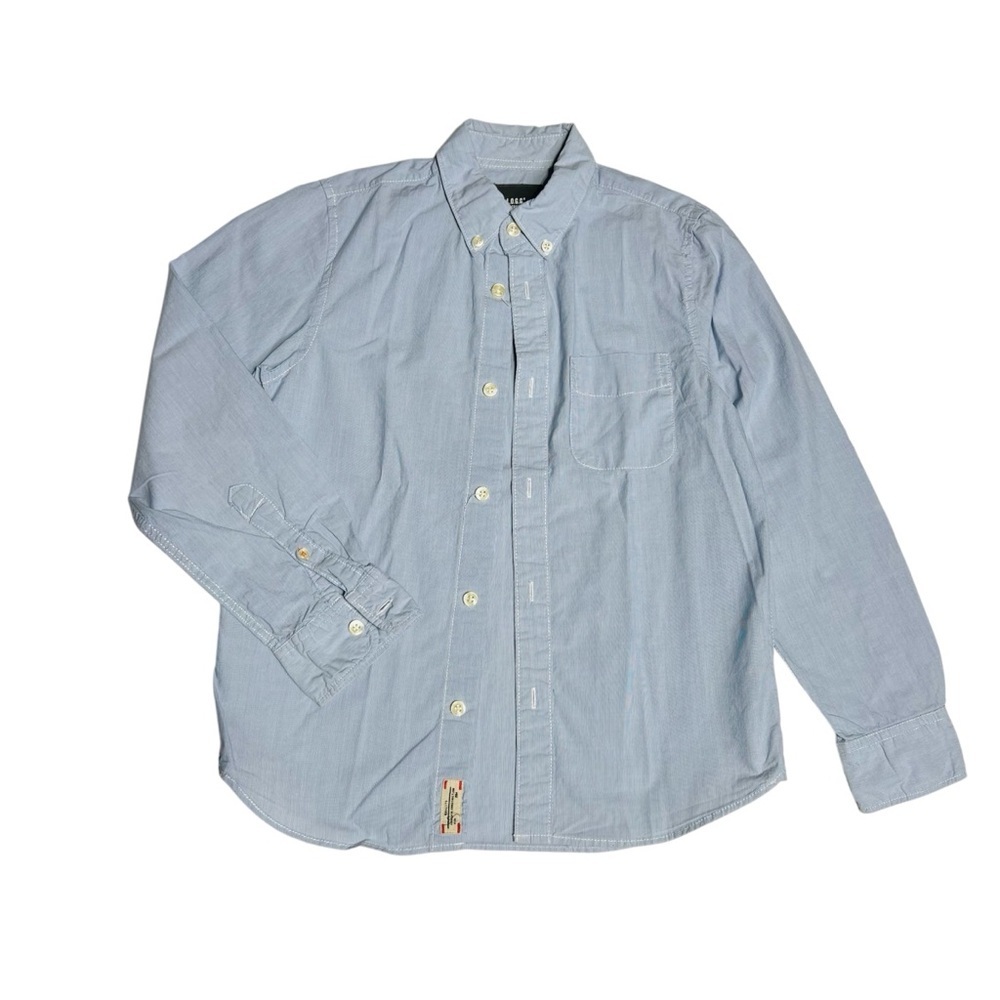 H&M Blue Button Down Shirt with Long Sleeves Microstriped